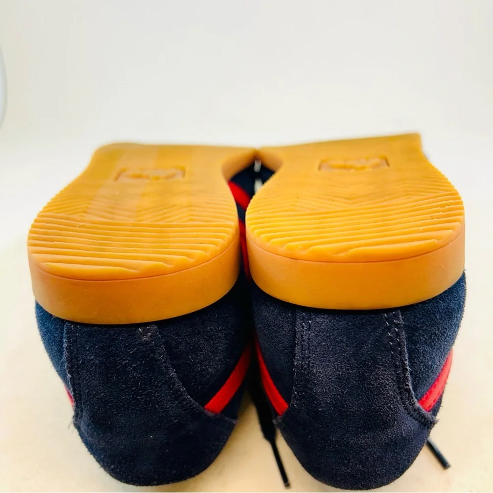 Gola Navy Suede Red Leather Wingflash Harrier Lace Up Retro Sneakers, size 38 7 - Picture 12 of 12